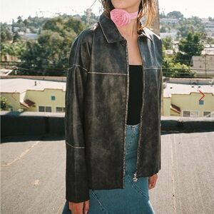 Lisa Says Gah Macey Faux Leather Jacket